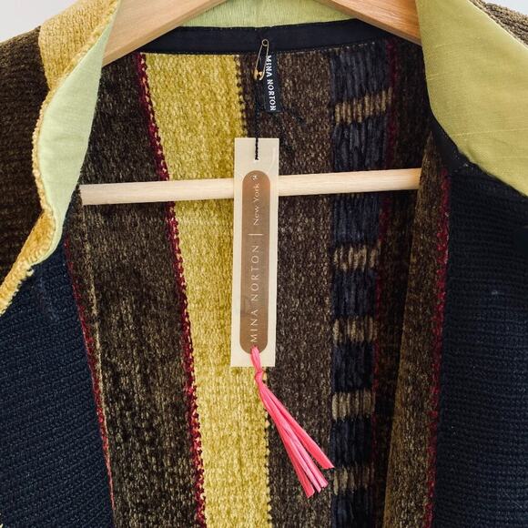 NWT Mina Norton Jacket Blazer Asian Inspired Chenille USA L - Picture 11 of 12